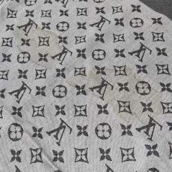 Pre Owned Louis Vuitton Black Monogram Denim Wool & Silk Shawl