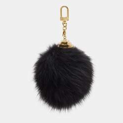 Pre Owned Louis Vuitton Black Mink Fur Lovely Key Holder