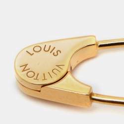 Louis Vuitton Damier 'Love' Crystal  Two Tone Safety Pin Brooch