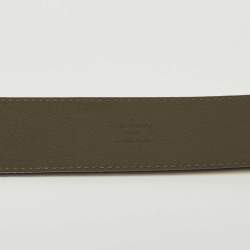 Pre Owned Louis Vuitton Lime Damier Embossed Leather Buckle Belt 90CM