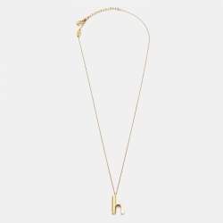 Louis Vuitton LV & Me Necklace, Letter H Gold Metal