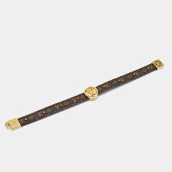 Pre Owned Louis Vuitton  LV Monogram Circle Gold Tone Reversible Bracelet