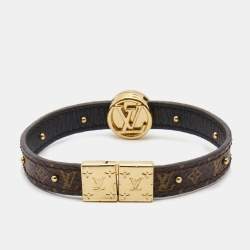 Pre Owned Louis Vuitton  LV Monogram Circle Gold Tone Reversible Bracelet