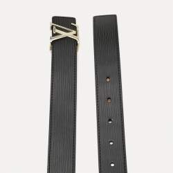 Pre Owned Louis Vuitton Black Epi Leather LV Initials Belt 85CM