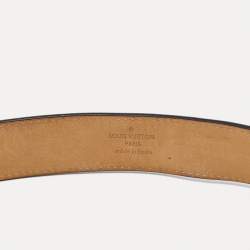 Pre Owned Louis Vuitton Black Epi Leather LV Initials Belt 85CM