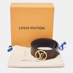 Louis Vuitton Brown Monogram Canvas LV Circle Reversible Belt 75CM