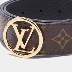 Louis Vuitton Brown Monogram Canvas LV Circle Reversible Belt 75CM