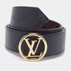 Lv circle leather belt Louis Vuitton Black size 75 cm in Leather