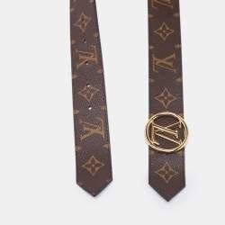 Louis Vuitton Brown Monogram Canvas LV Circle Reversible Belt 75CM