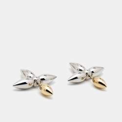 Pre Owned Louis Vuitton Louisette Macro Two Tone Earrings