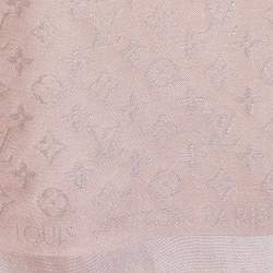 Pre Owned Louis Vuitton Pink Lure Monogram Silk Square Shawl