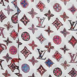 Pre Owned Louis Vuitton Multicolor Printed Wool Fringed Scarf