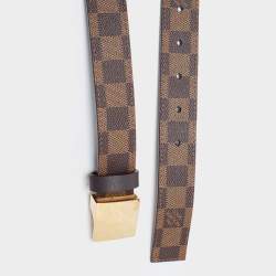Pre Owned Louis Vuitton Damier Ebene LV Paris Buckle Belt 75CM
