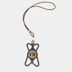 Pre Owned Louis Vuitton Louise Canvas Silicon Gold Tone Phone Holder