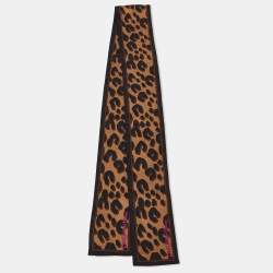Louis Vuitton - Louis Vuitton Leopard Print Bandeau Silk Scarf on