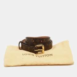 Pre Owned Louis Vuitton Brown Monogram Canvas Skinny Belt 90CM