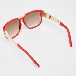 Pre Owned Louis Vuitton Red/Gold Gradient Z0432W Attirance Square Sunglasses