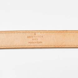 Pre Owned Louis Vuitton Gold Leather Signature LV Initials Belt 90CM