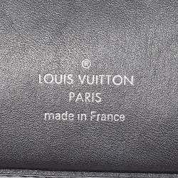 Pre Owned Louis Vuitton Black Leather and Monogram Eclipse Canvas Elizabeth Pencil Pouch 