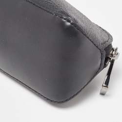 Pre Owned Louis Vuitton Black Leather and Monogram Eclipse Canvas Elizabeth Pencil Pouch 