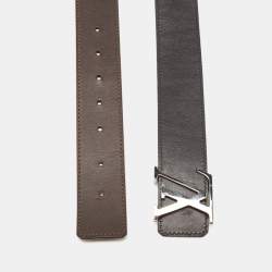 Louis Vuitton Black/Brown Leather Reversible Initiales Belt 85CM