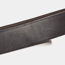 Louis Vuitton Black/Brown Leather Reversible Initiales Belt 85CM