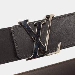 Louis Vuitton Black/Brown Leather Reversible Initiales Belt 85CM