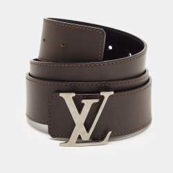 Louis Vuitton Black/Brown Leather Reversible Initiales Belt 85CM