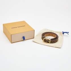 Pre Owned Louis Vuitton Damier Ebene Mini Belt 80CM
