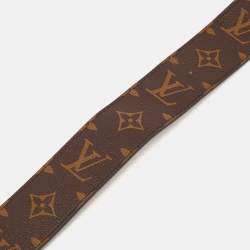 Pre Owned Louis Vuitton Gold/Brown Monogram Canvas and Python Shoulder Bag Strap