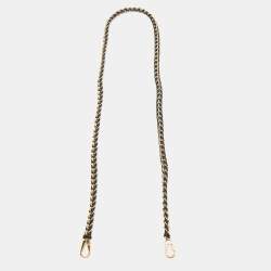 Pre Owned Louis Vuitton Black Braided Leather Chain Shoulder Bag Strap