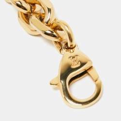 Pre Owned Louis Vuitton Gold Chain Link LV Logo Wrap Waist Belt 