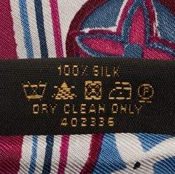 Pre Owned Louis Vuitton Purple Print Silk Eugenia Bandeau Scarf