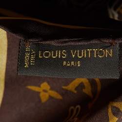 Pre Owned Louis Vuitton Brown Monogram Dentelle Silk Scarf 