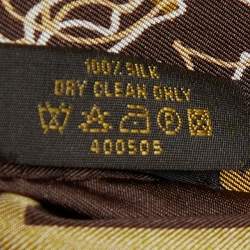 Pre Owned Louis Vuitton Brown Monogram Dentelle Silk Scarf 