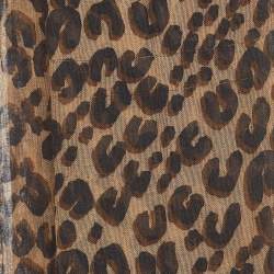 Pre Owned Louis Vuitton X Stephen Sprouse Brown Leopard Graffiti Print Cashmere & Silk Scarf