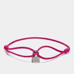 Pre Owned  Louis Vuitton Lockit Sterling Silver Cord Bracelet