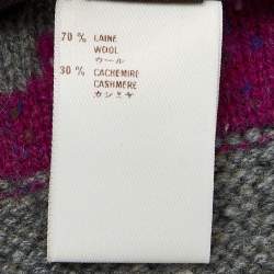 Louis Vuitton Grey/Purple Monogram Cashmere Blend Reversible Muffler
