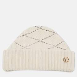 Louis Vuitton Cream Patterned Wool & Cashmere Beanie