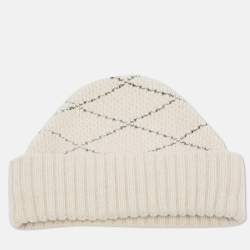 Louis Vuitton Cream Patterned Wool & Cashmere Beanie