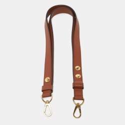 Louis Vuitton Brown Leather Snap Bag Shoulder Strap