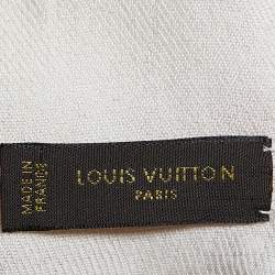 Pre Owned Louis Vuitton Multicolor Monogram Cashmere & Silk Fringed Shawl 