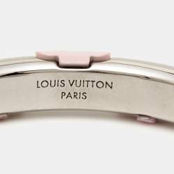 Pre Owned Louis Vuitton  Daily Monogram Resin Silver Tone Cuff Bracelet