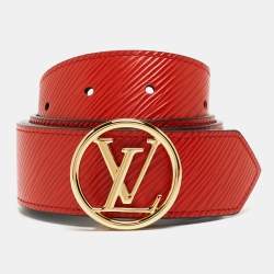 Louis Vuitton Coquelicot Epi Leather LV Circle Reversible Belt 85 CM