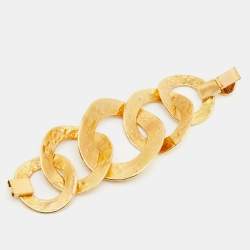 Louis Vuitton Martelé Gold Tone Bracelet