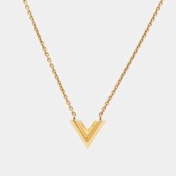 Louis Vuitton Essential V Gold Tone Necklace
