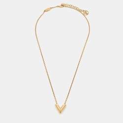 Louis Vuitton Essential V Gold Tone Necklace