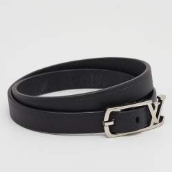 Pre Owned Louis Vuitton Neogram Leather Palladium Plated Bracelet