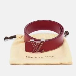 Louis Vuitton Carmine Epi Leather LV Initiales Waist Belt 85CM