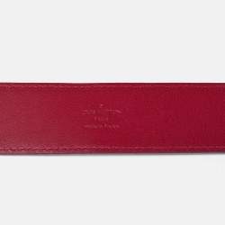Louis Vuitton Carmine Epi Leather LV Initiales Waist Belt 85CM